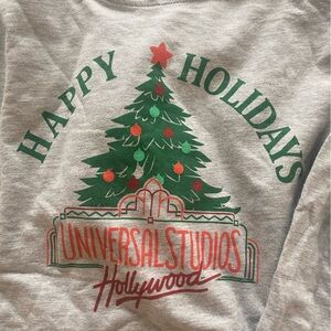Universal Gray and Green Holiday Sweater